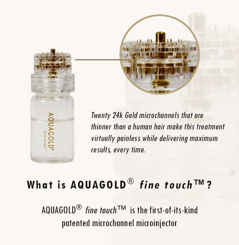 aqua gold bottle with explanation at purity spa